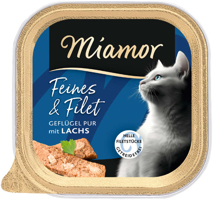 Miamor Katzen-Nassfutter Feines & Filet Geflügel Pur mit Lachs